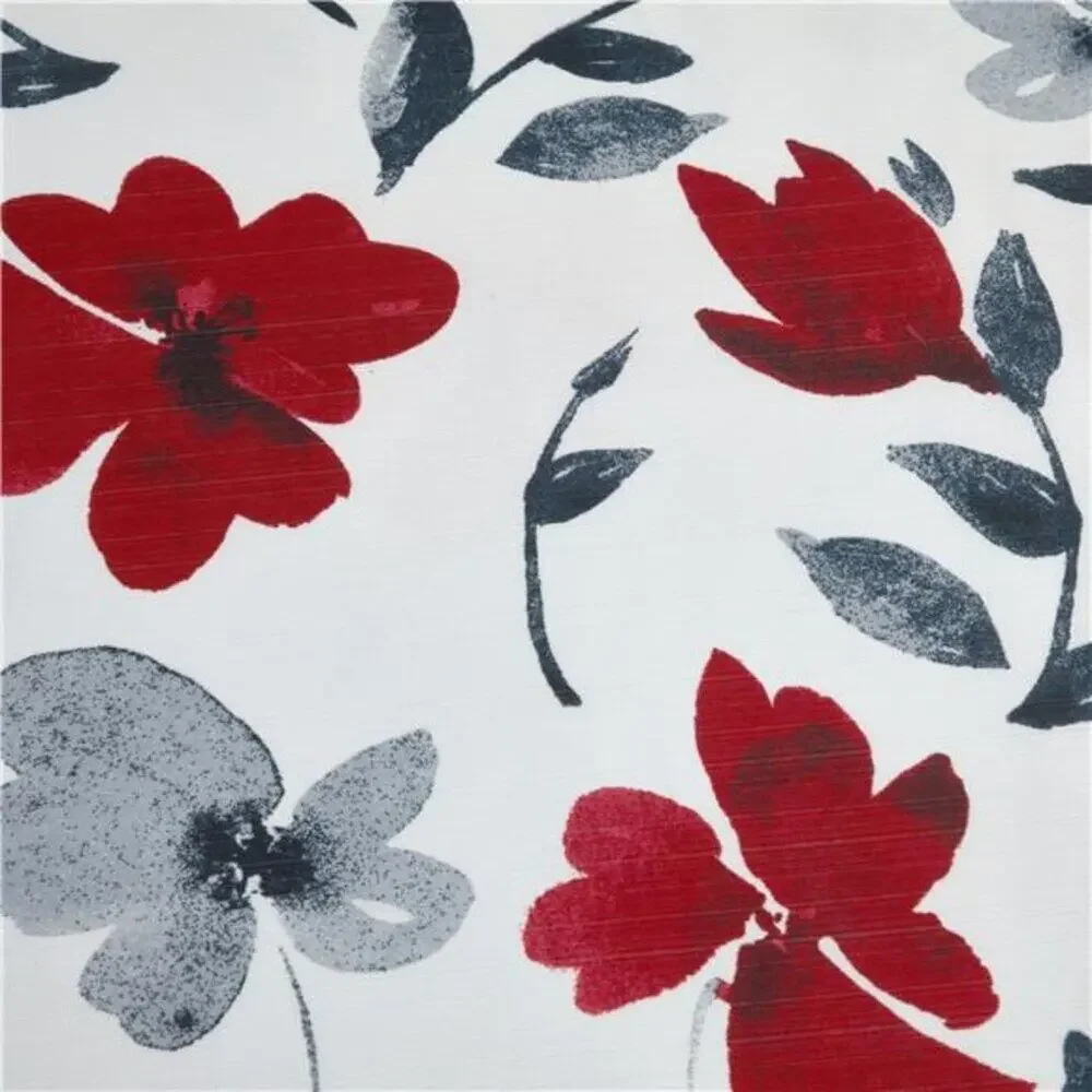 Floral Shower Curtains – Black, Red & Grey – 72